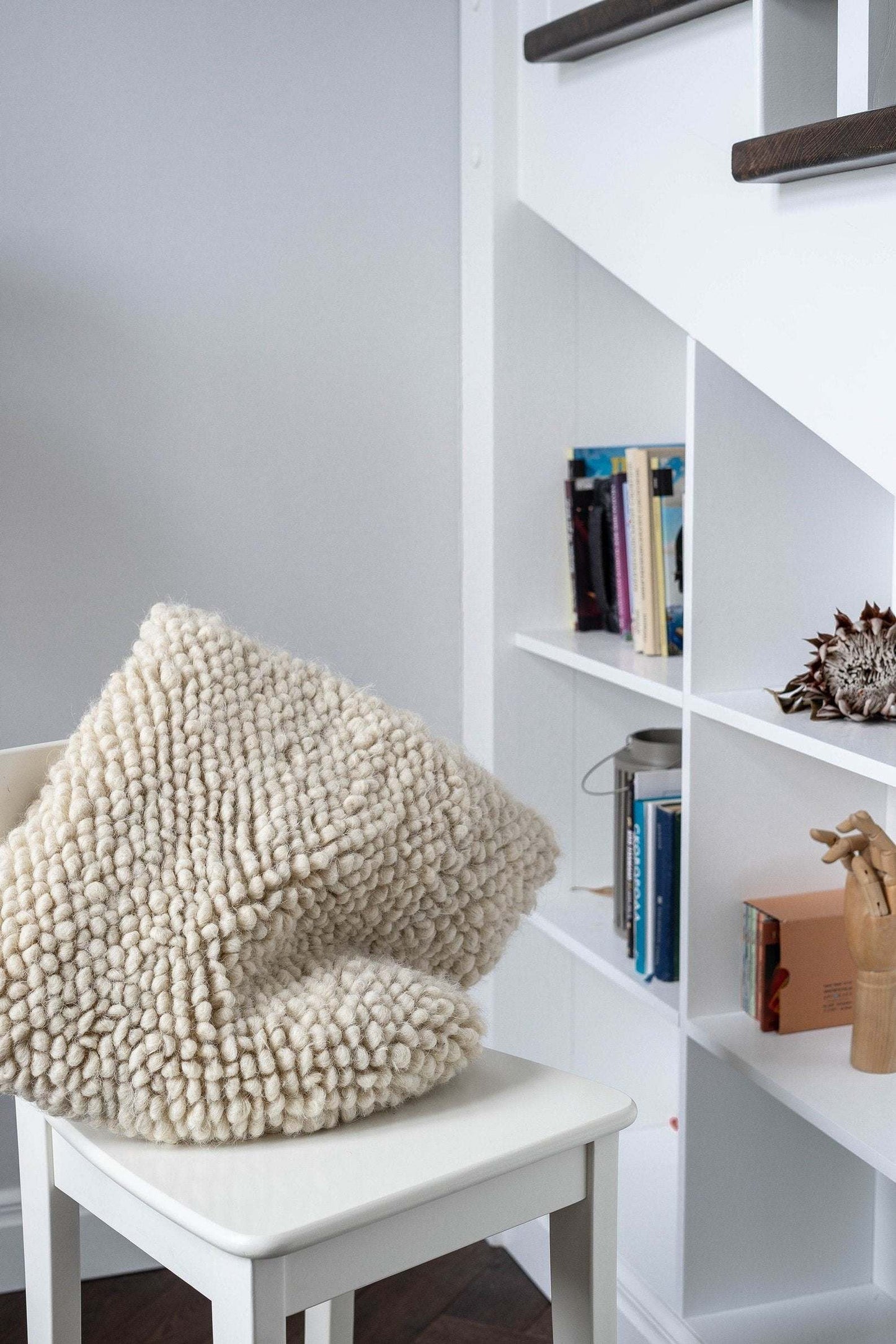 Handwoven Wool Decorative Pillow "Stones"