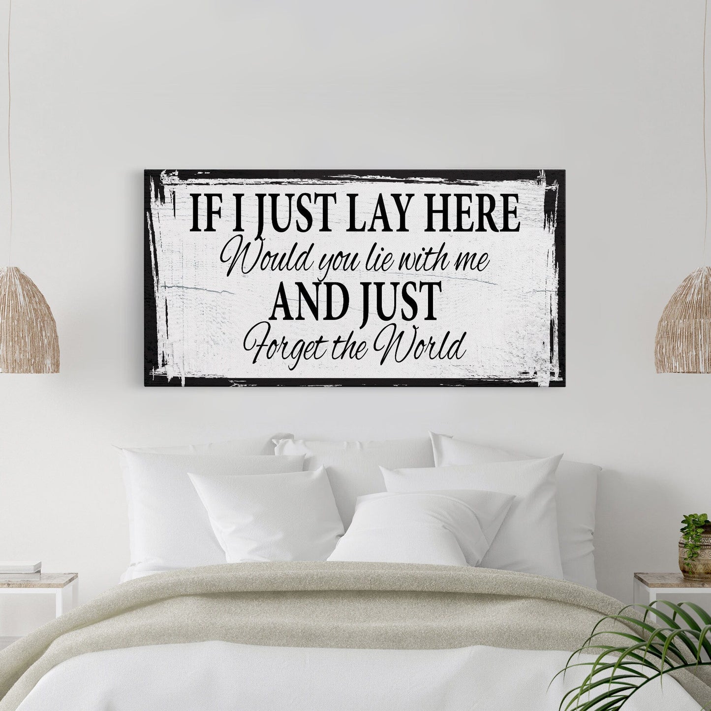If I Lay Here Canvas Print, Bedroom Signs, Above Bed Decor, Wood Signs, Wall art - Canvas Wall Art - Bedroom Wall Decor - Above Bed Signs