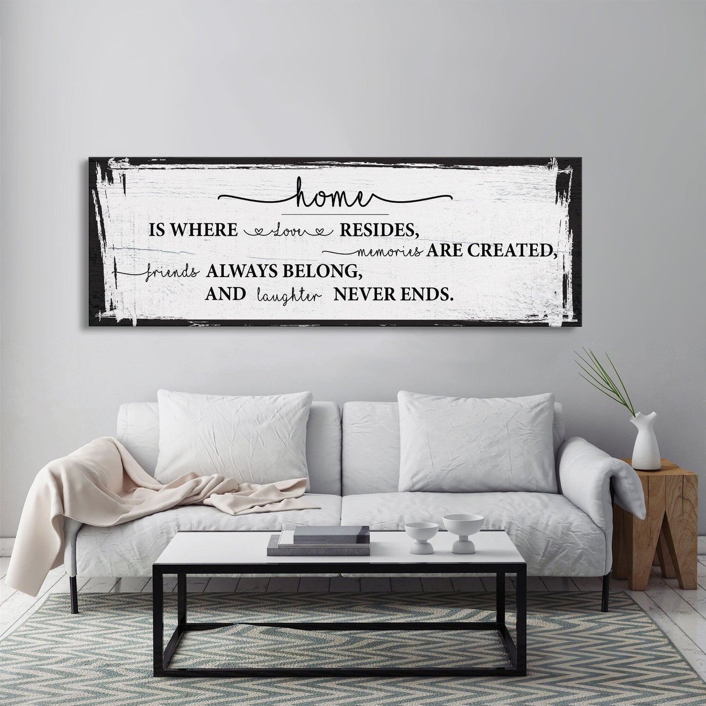 Home is where love resides canvas sign, farmhouse wall decor, farmhouse sign, home sign, family room sign, wood sign, home decor canvas sign