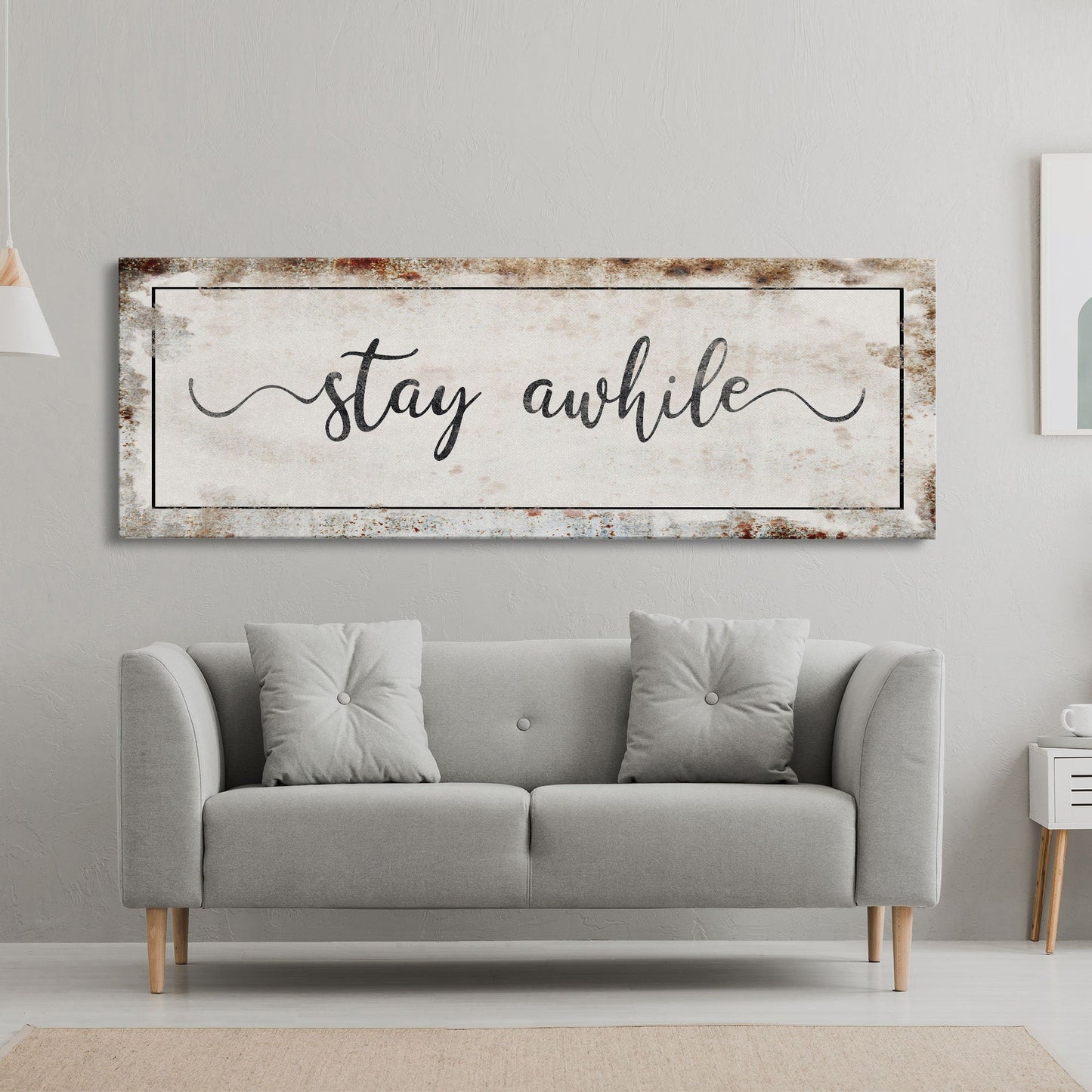 Stay awhile sign, Stay Awhile Canvas Print, Living Room Signs, Living room wall decor, Entryway Wood sign, wooden signs, guest room art