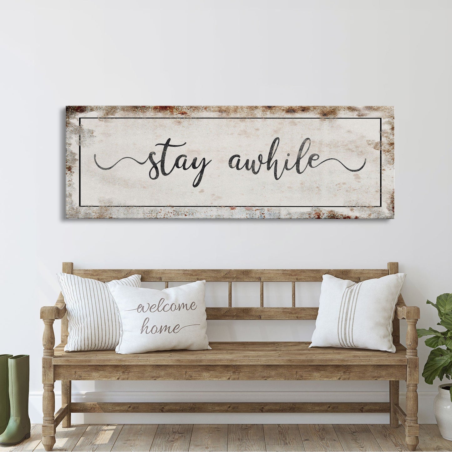 Stay awhile sign, Stay Awhile Canvas Print, Living Room Signs, Living room wall decor, Entryway Wood sign, wooden signs, guest room art