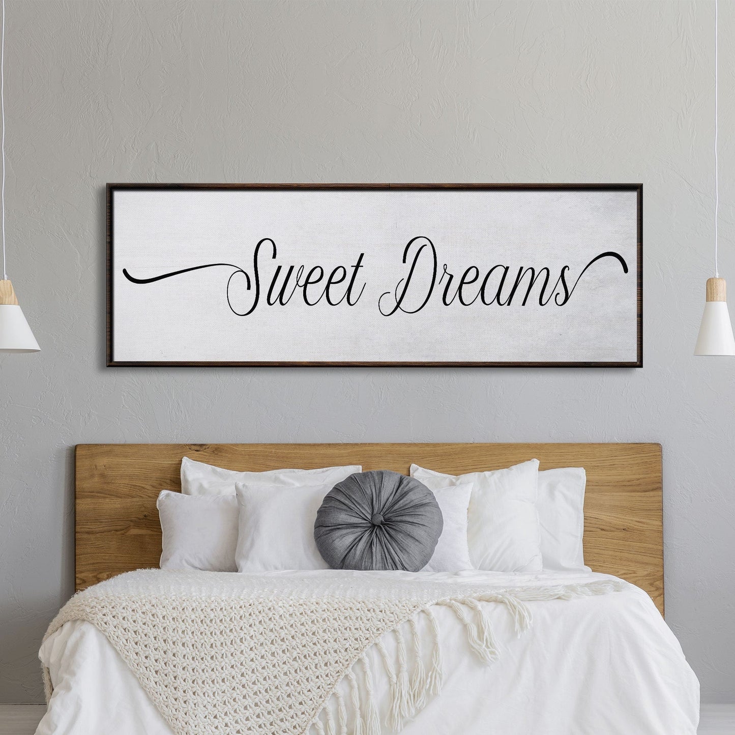 Sweet Dreams Sign, Large Bedroom Wall Decor over the Bed, Farmhouse Decor, Wall Art Decor, Canvas Print, Bedroom Wall Decor