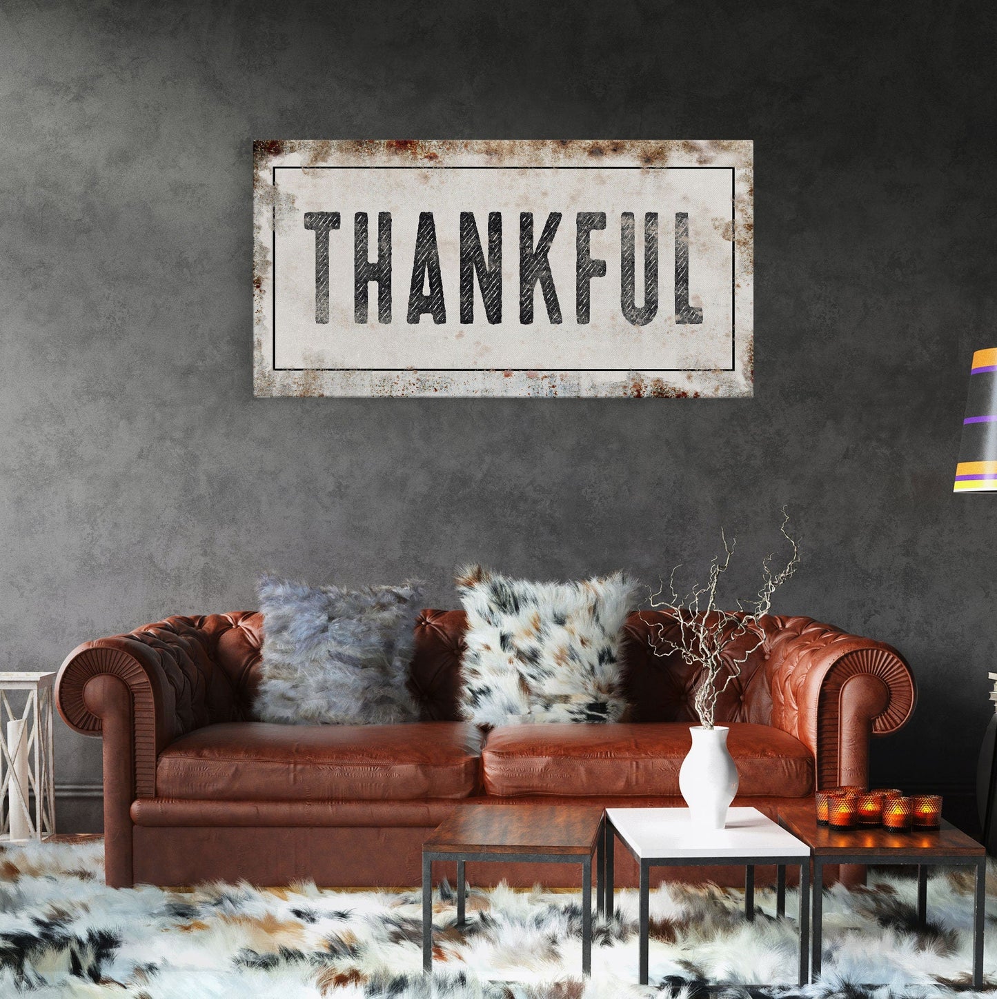 Thankful, cute farmhouse sign, framed canvas print, canvas sign, cute wall decor, living room bedroom wall art