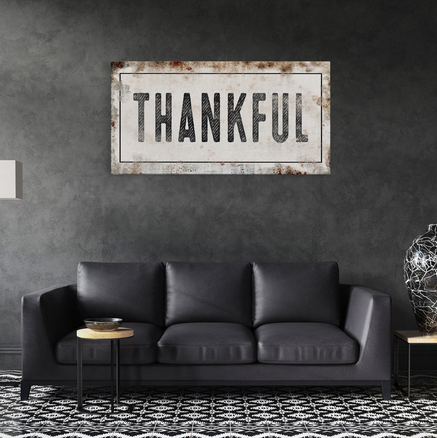 Thankful, cute farmhouse sign, framed canvas print, canvas sign, cute wall decor, living room bedroom wall art