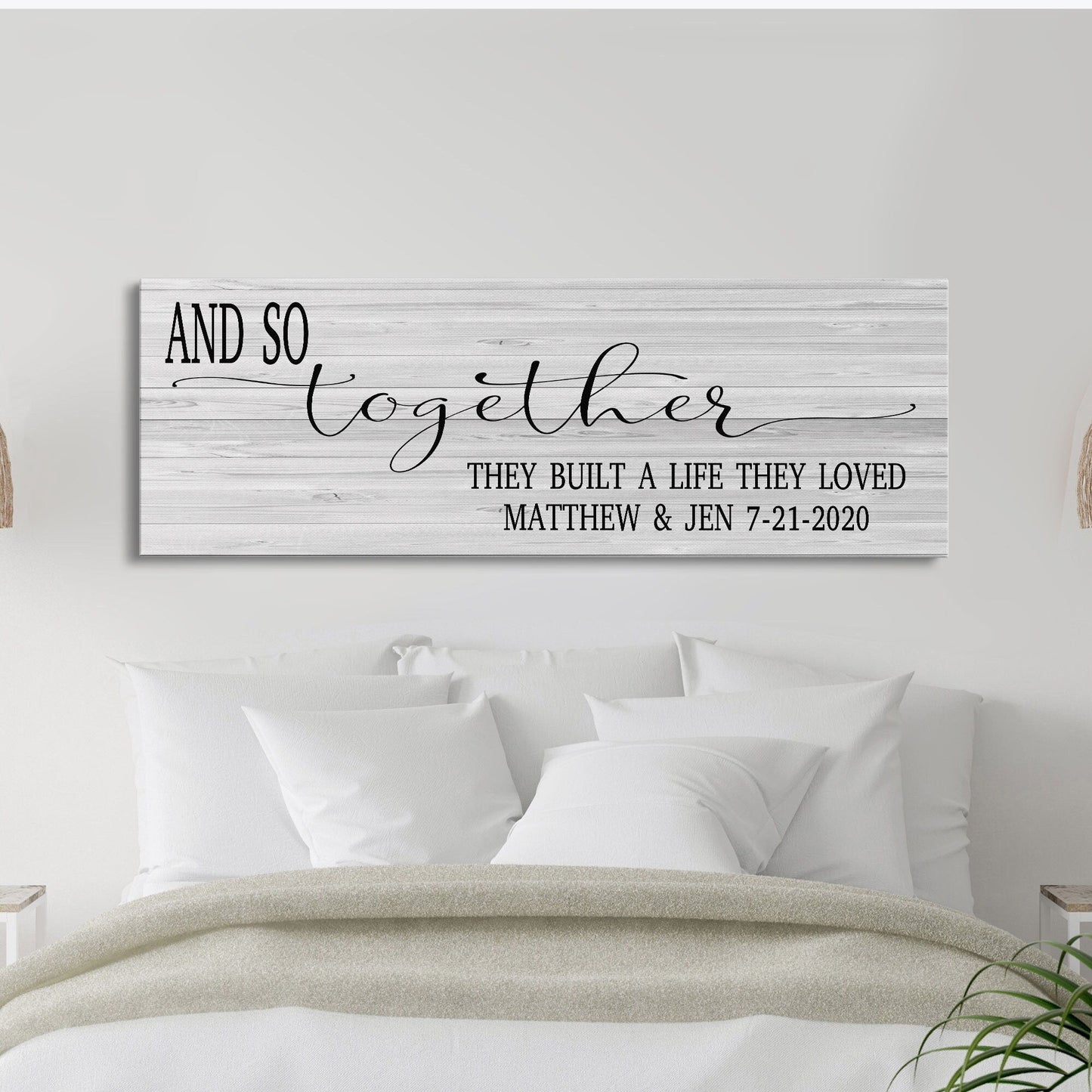 master bedroom sign, and so together they built a life they loved, master bedroom decor - wall decor - bedroom wall art - canvas print