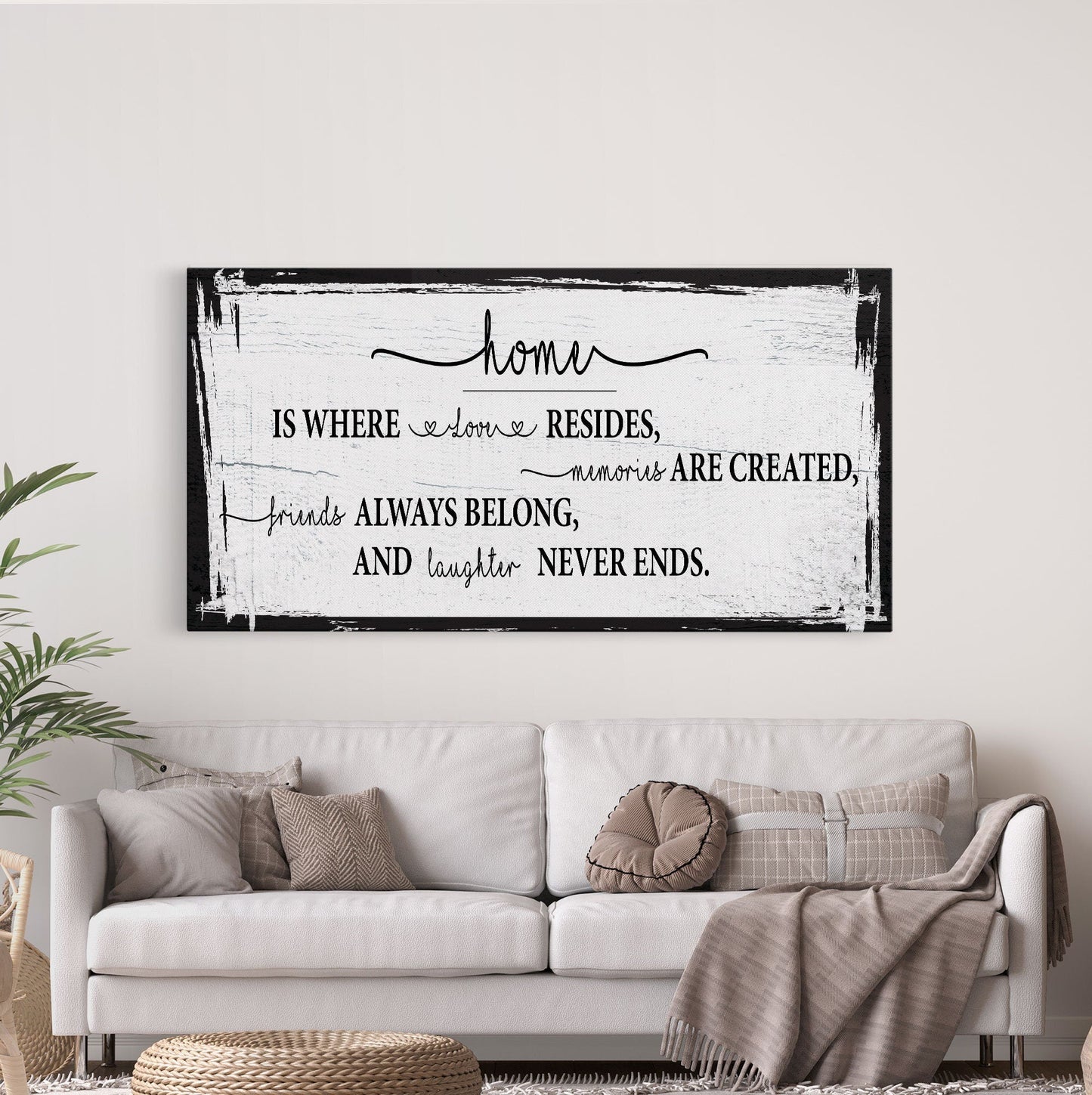 Home is where love resides canvas sign, farmhouse wall decor, farmhouse sign, home sign, family room sign, wood sign, home decor canvas sign