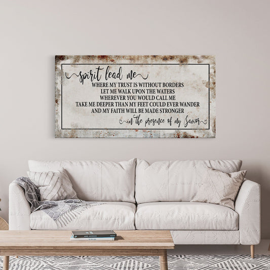 Song wall decor, Hillsong, spirit lead me canvas print, inspirational wall decor, worship song sign, worship song decor, Christian decor