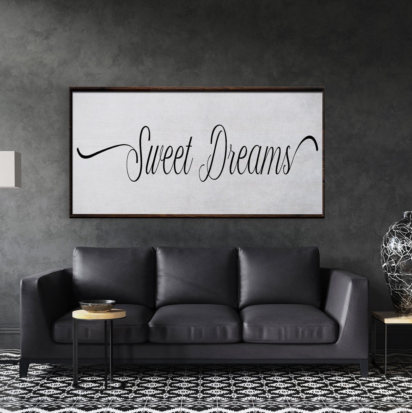 Sweet Dreams Sign, Large Bedroom Wall Decor over the Bed, Farmhouse Decor, Wall Art Decor, Canvas Print, Bedroom Wall Decor