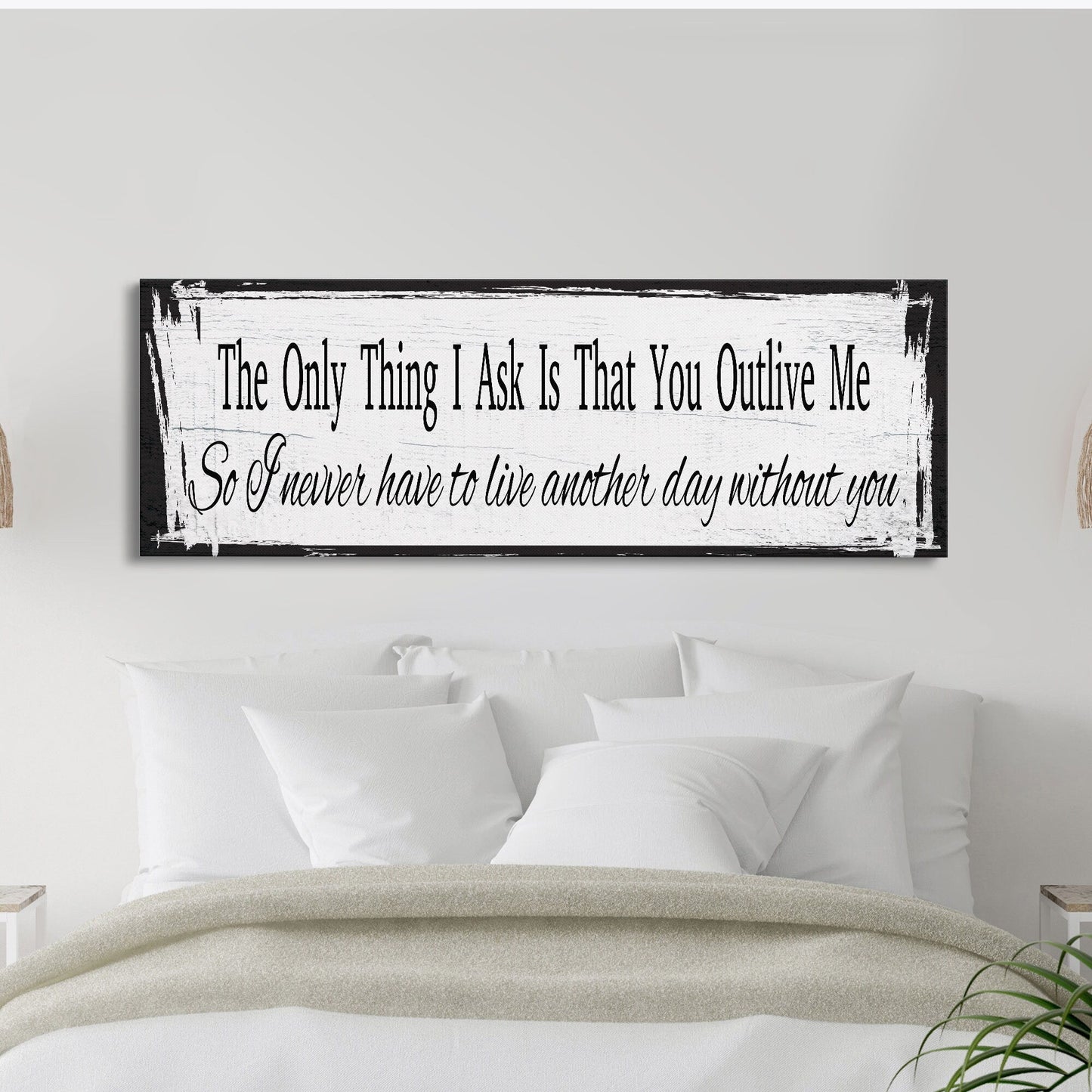 The only thing I ask, canvas sign, bedroom decor, yellowstone wall art, wedding vow, above bed, quotes, beth and rip wood and canvas sign