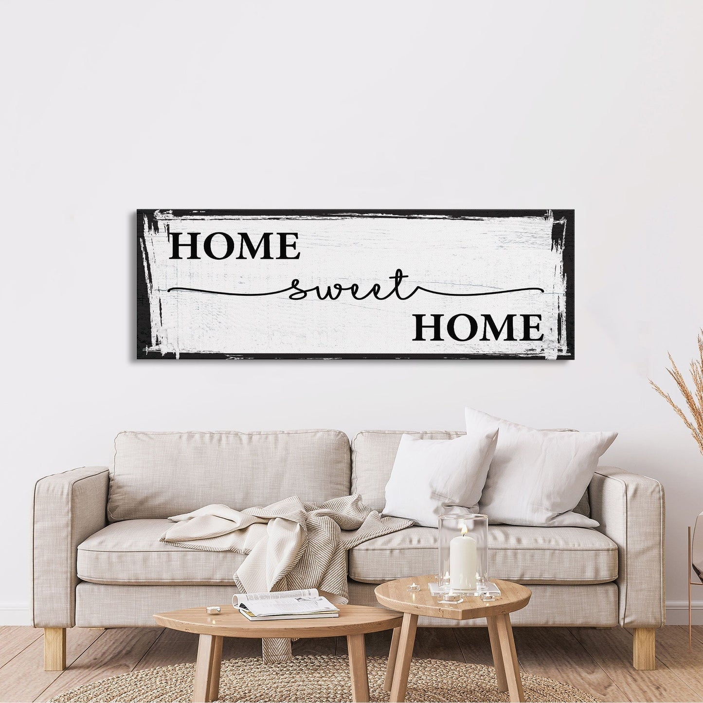 Home Sweet Home Sign, Canvas Print, Above Sofa, Above Couch, Above Sofa Decor, Family Room Decor Sign, Gift for Mom, Mother's Day