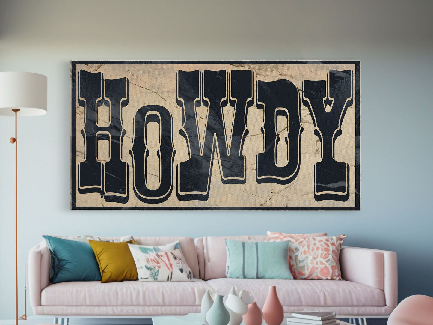 Howdy Typography Wall Art Print, Midwest Decor, Southwestern Wall Art, Canvas Print or Poster, Modern Design, Southern Home Art, Ranch Art