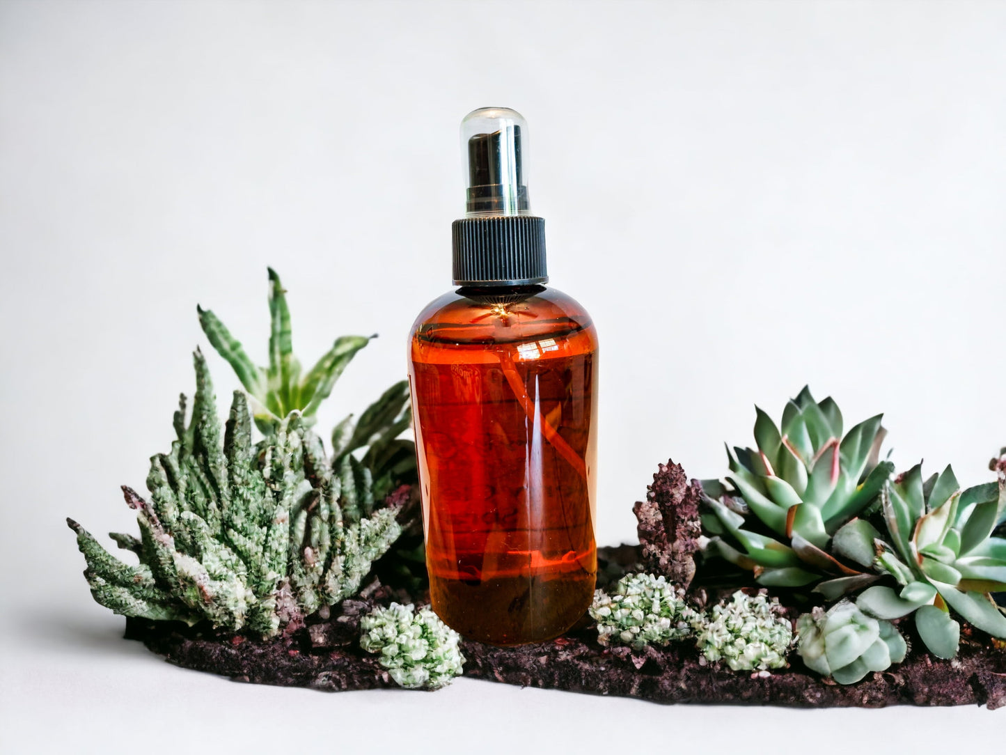 Smokeless Crystal Smudge Spray: Energy Cleansing Essential Oils, Amethyst & Black Tourmaline, 8 oz