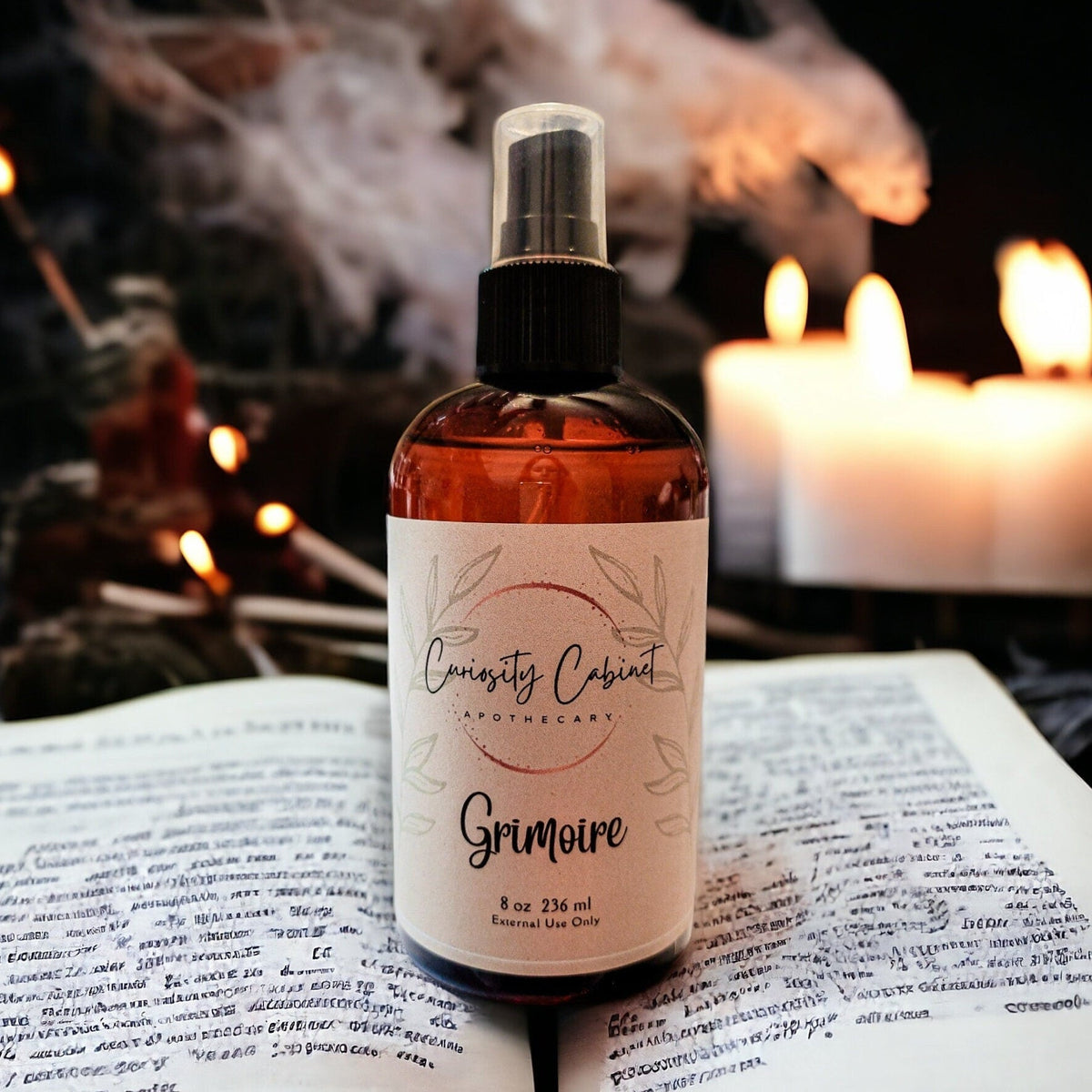 Grimoire Room Spray: Victorian Library Scent - Old Books, Sweet Tobacco, Nag Champa - 8oz