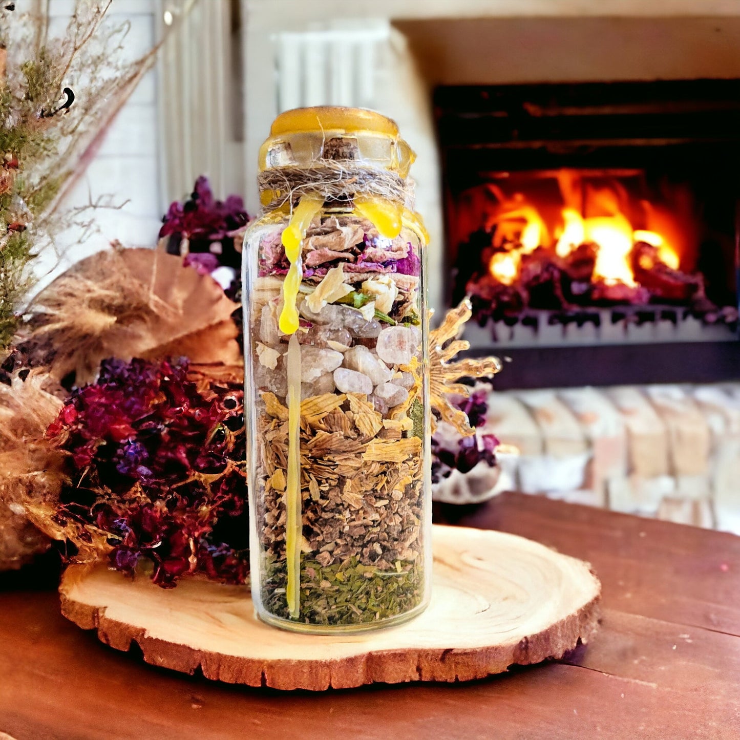 DIY Happiness Spell Jar Kit: Herbs, Crystals & Charms