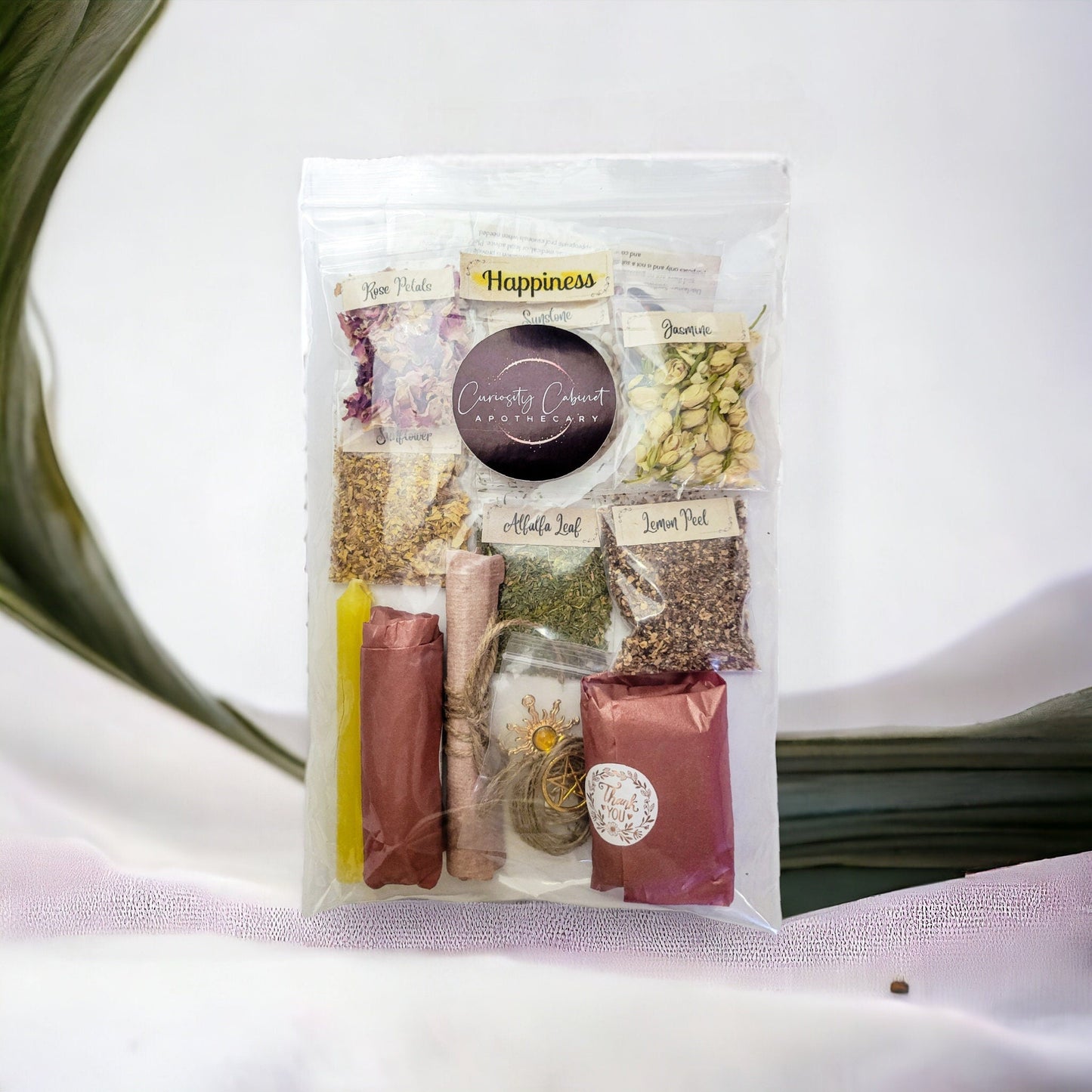 DIY Happiness Spell Jar Kit: Herbs, Crystals & Charms
