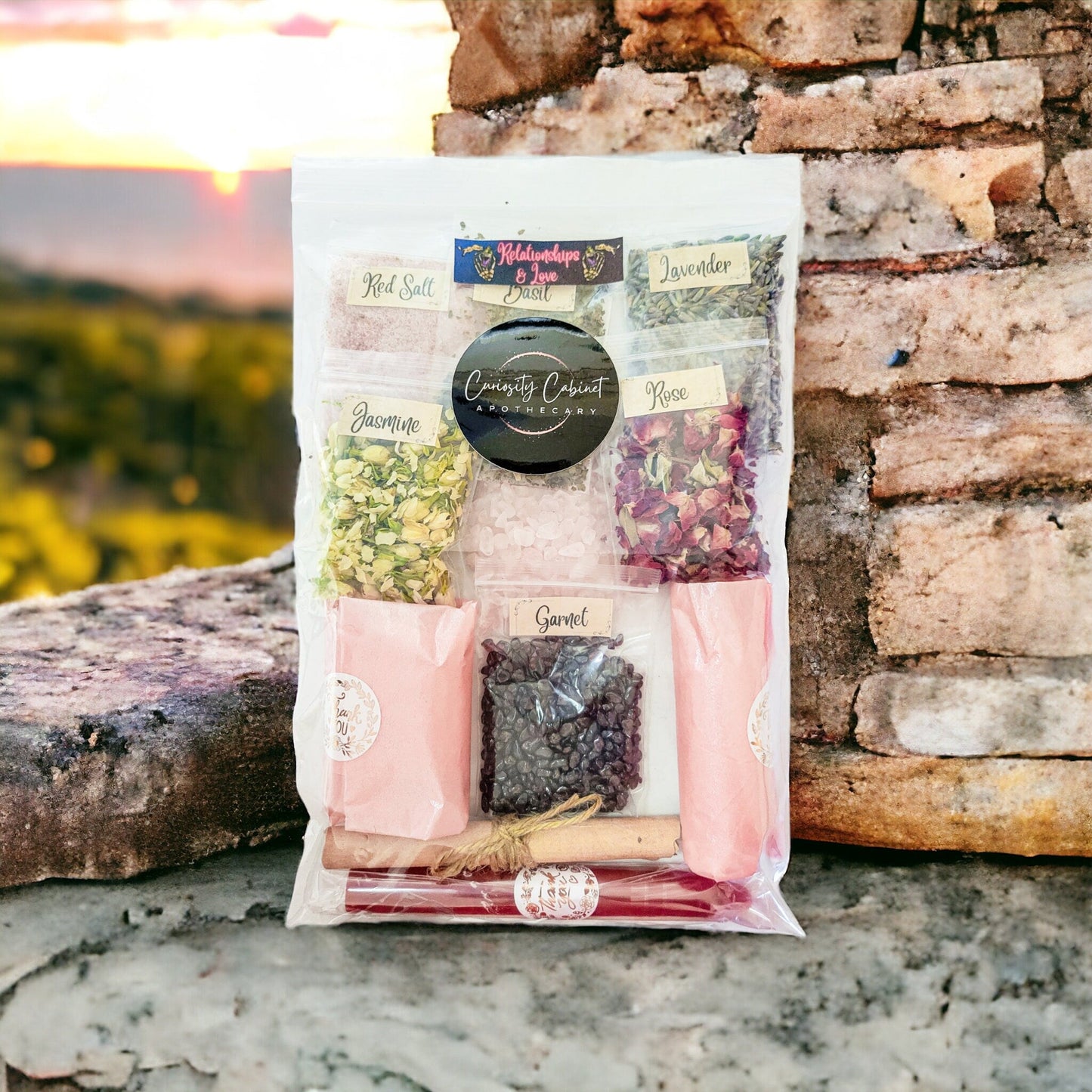 Love Spell Jar Kit: Crystals, Herbs, and Candle - Valentine Gift