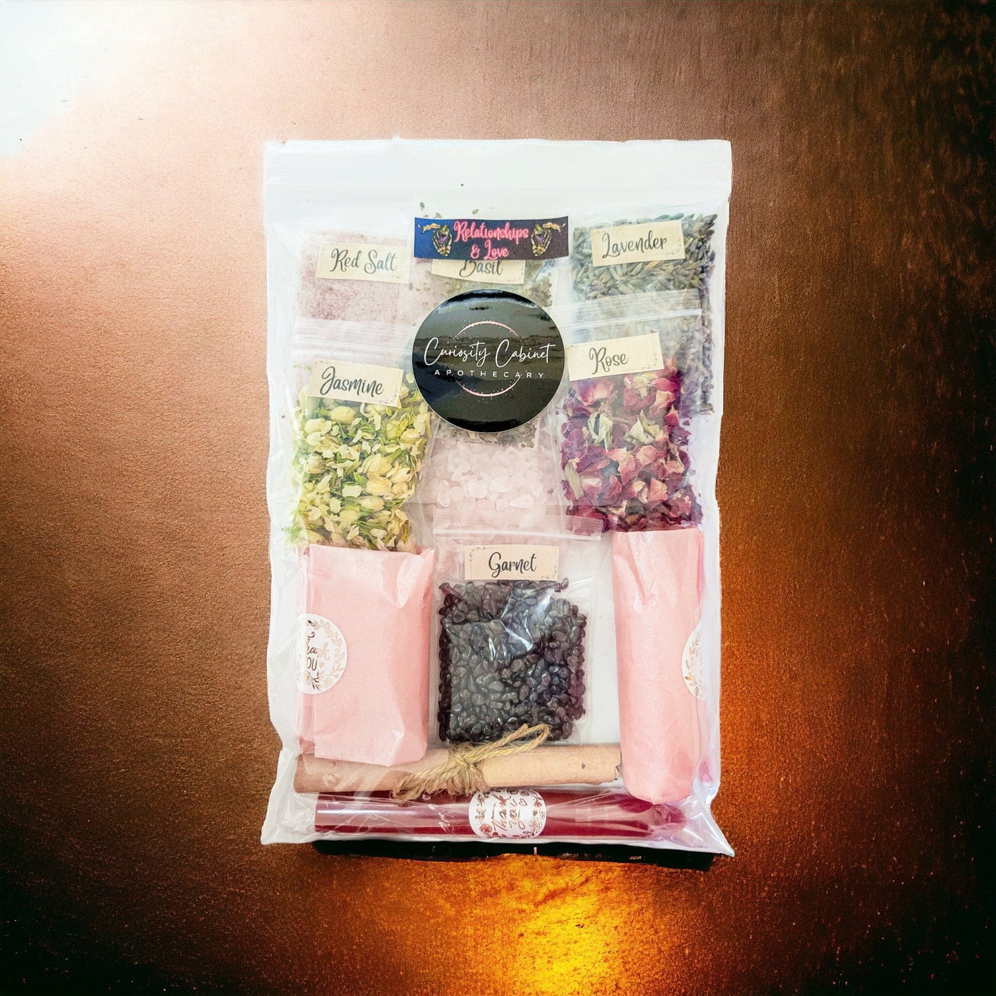 Love Spell Jar Kit: Crystals, Herbs, and Candle - Valentine Gift
