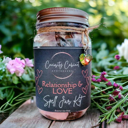 Love Spell Jar Kit: Crystals, Herbs, and Candle - Valentine Gift