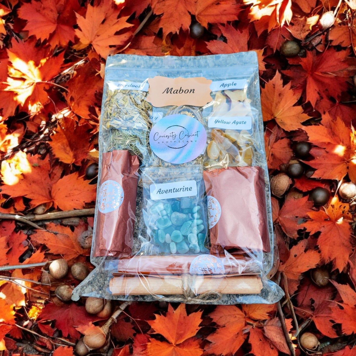 Mabon Spell Jar Kit: Harvest Herbs, Crystals, Witchcraft Supplies