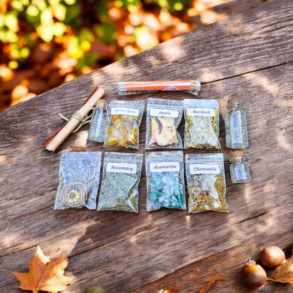 Mabon Spell Jar Kit: Harvest Herbs, Crystals, Witchcraft Supplies
