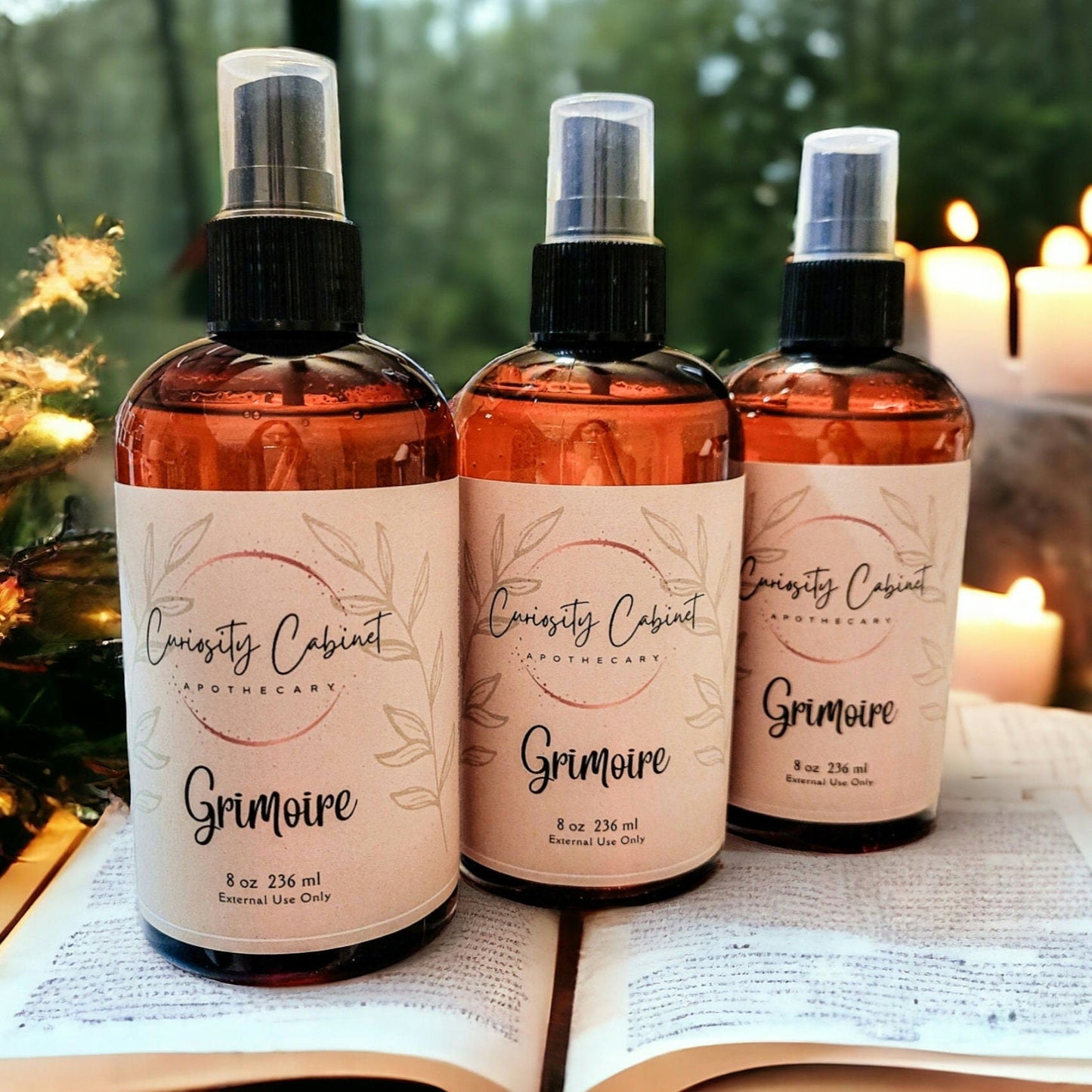 Grimoire Room Spray: Victorian Library Scent - Old Books, Sweet Tobacco, Nag Champa - 8oz