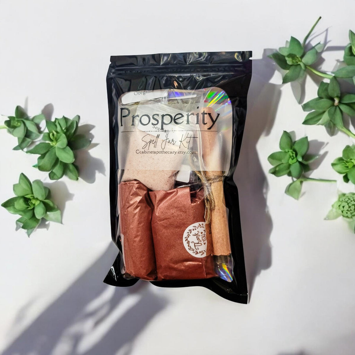 DIY Prosperity Spell Bottle Kit: Crystals, Herbs, and Instructions