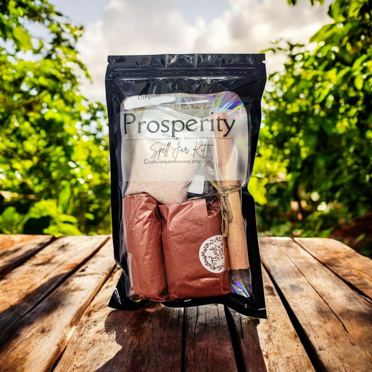 DIY Prosperity Spell Bottle Kit: Crystals, Herbs, and Instructions