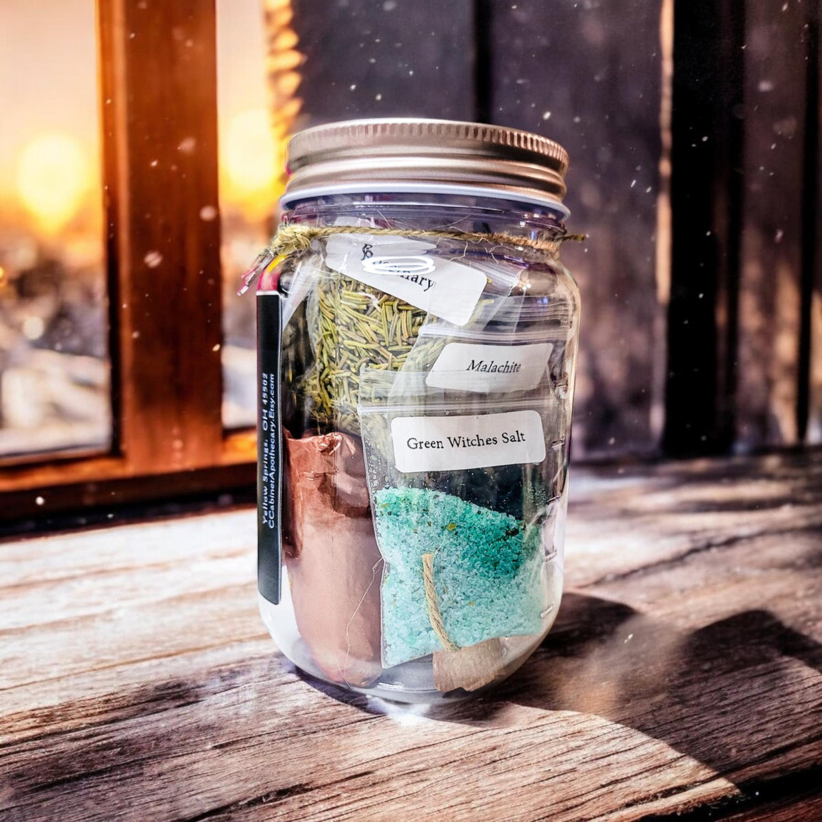 DIY Imbolc Spell Jar Kit - Herbs, Crystals & Charms - Witchy Christmas Gift