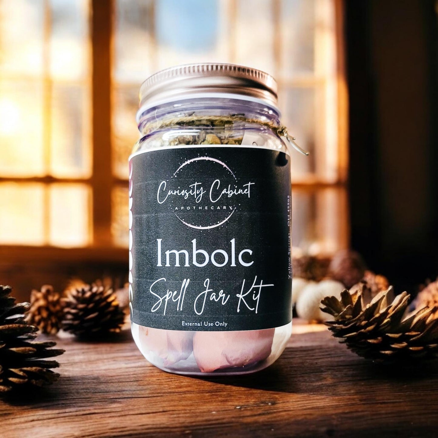 DIY Imbolc Spell Jar Kit - Herbs, Crystals & Charms - Witchy Christmas Gift