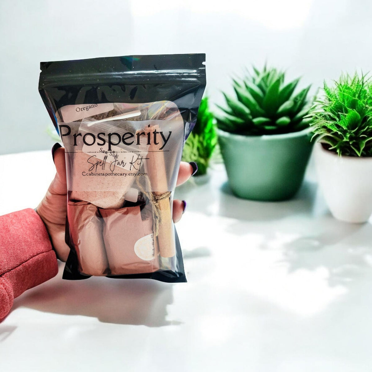 DIY Prosperity Spell Bottle Kit: Crystals, Herbs, and Instructions