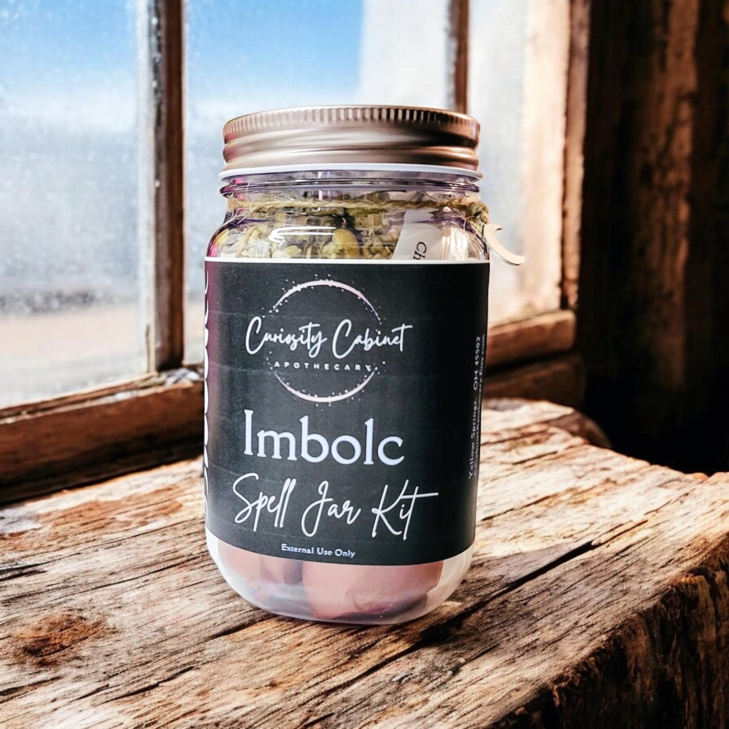 DIY Imbolc Spell Jar Kit - Herbs, Crystals & Charms - Witchy Christmas Gift