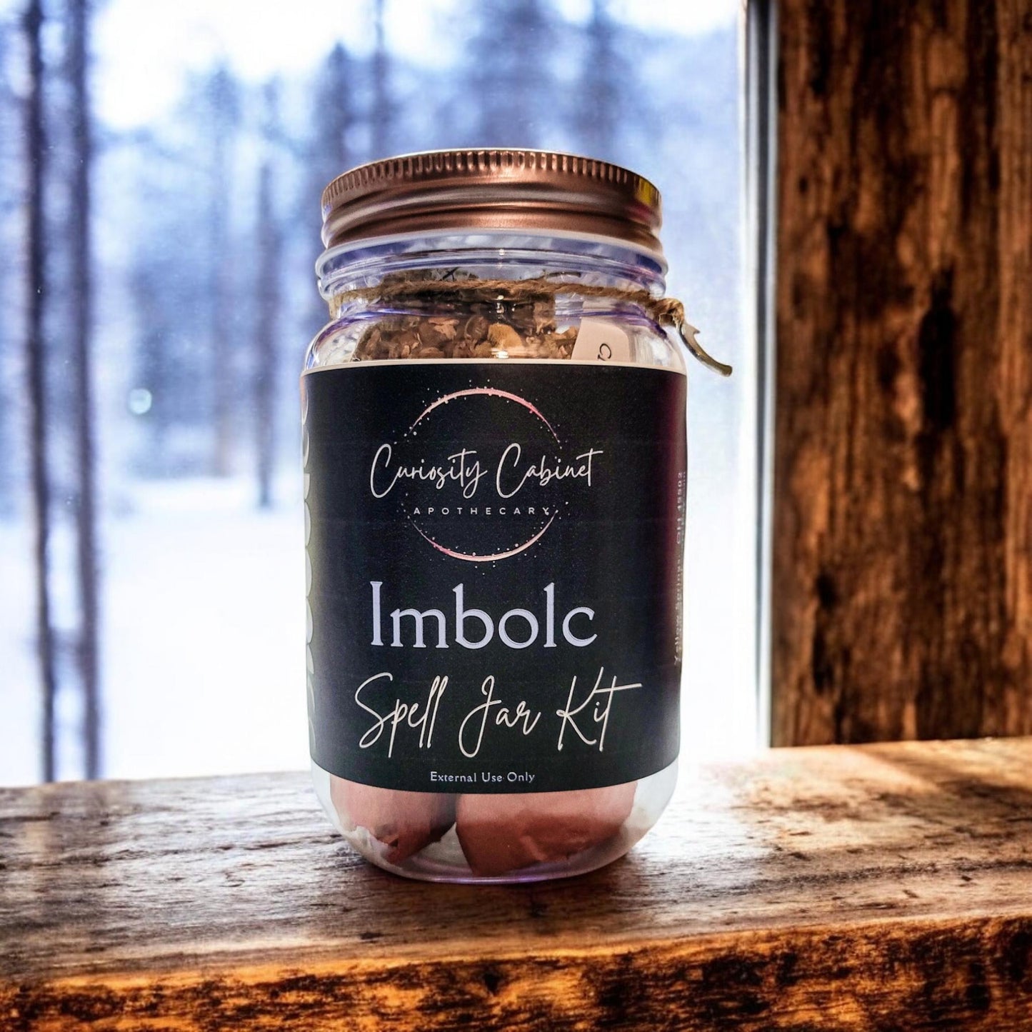 DIY Imbolc Spell Jar Kit - Herbs, Crystals & Charms - Witchy Christmas Gift