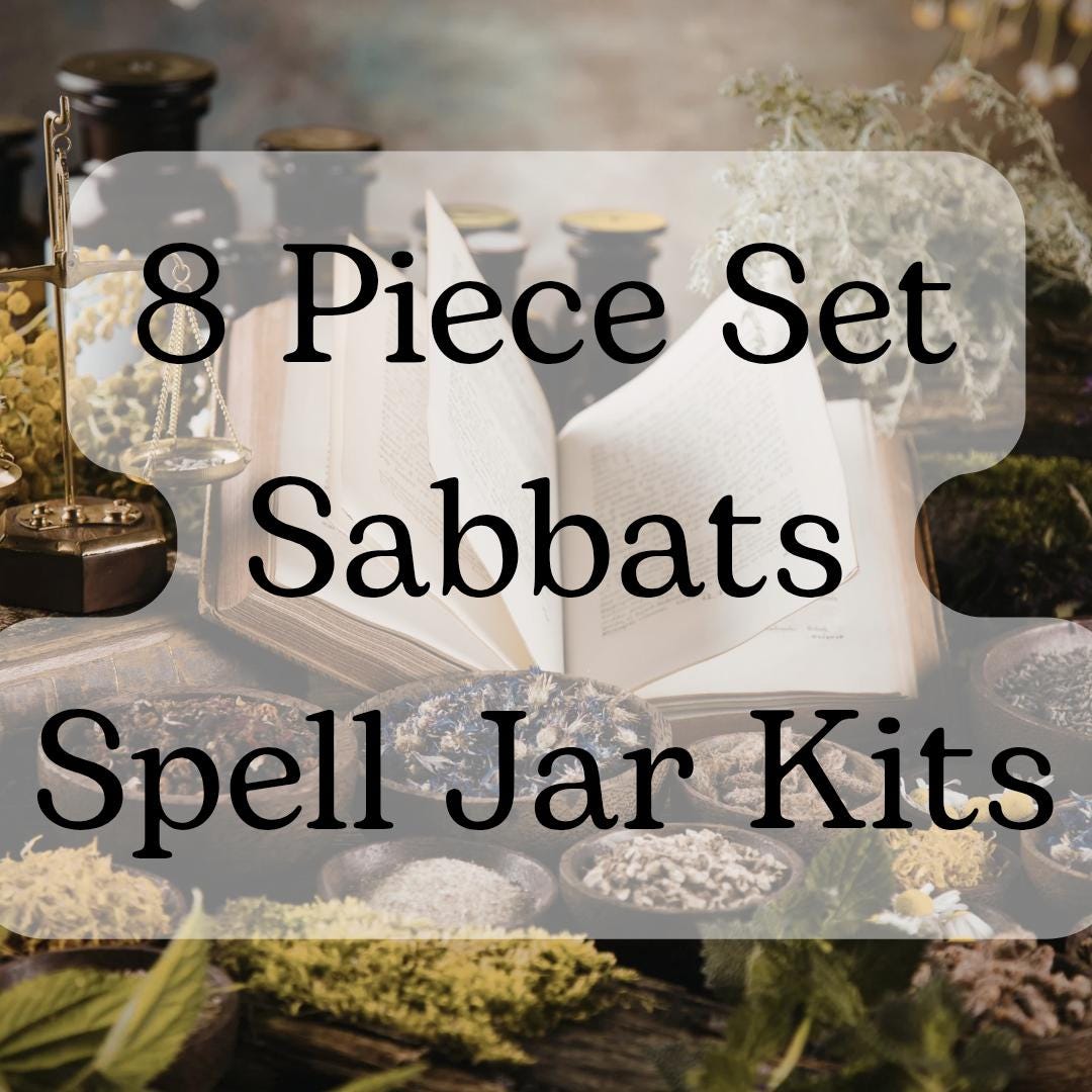 Complete 8 Pagan Sabbat Spell Jar Kit Set - Wheel of the Year Ritual Box - Witchy Gift for Her