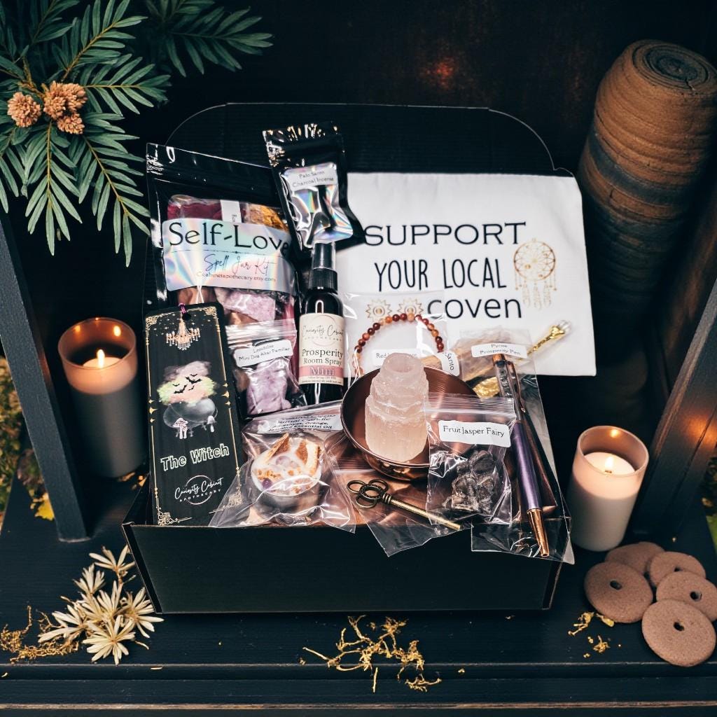 Large Witchcraft Mystery Box Gift Set - Surprise Witchcraft DIY Occult - Blind Date with a Witch - Feminine Witchy Gifts - Boo Basket
