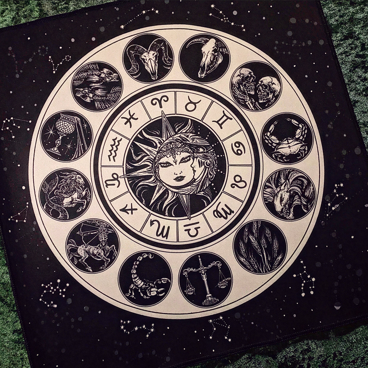 Divination Mat - Astrology Aesthetic (Small: 18”x18”)