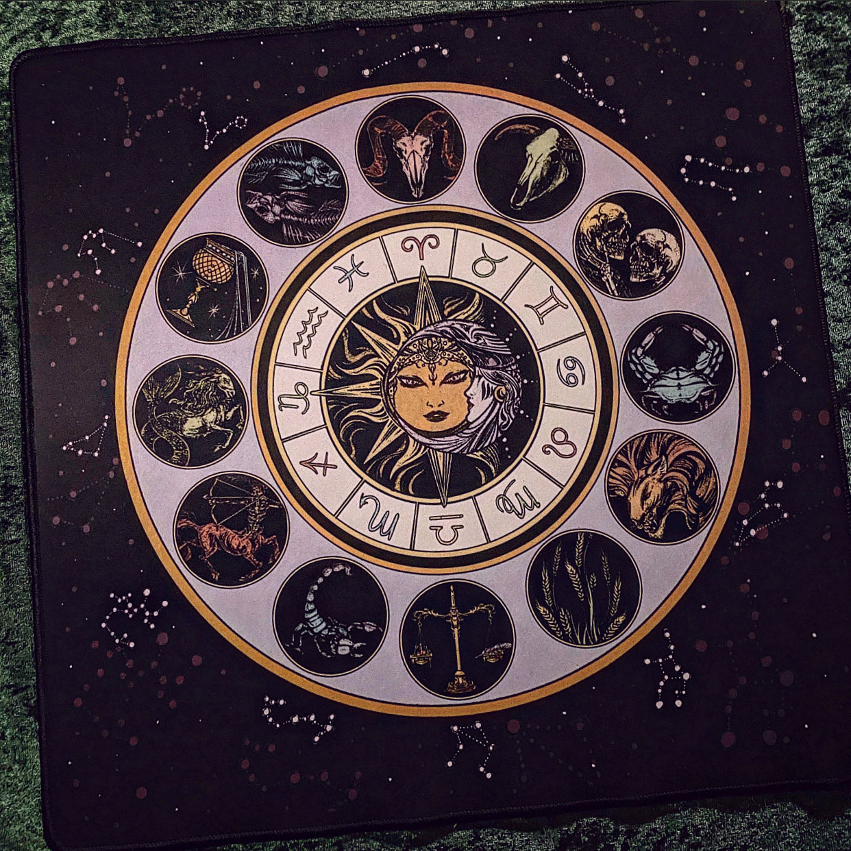 Divination Mat - Astrology Aesthetic (Small: 18”x18”)