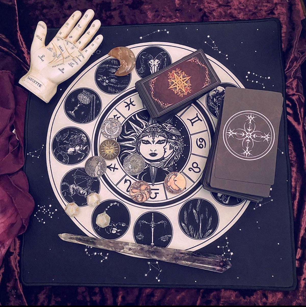 Divination Mat - Astrology Aesthetic (Small: 18”x18”)