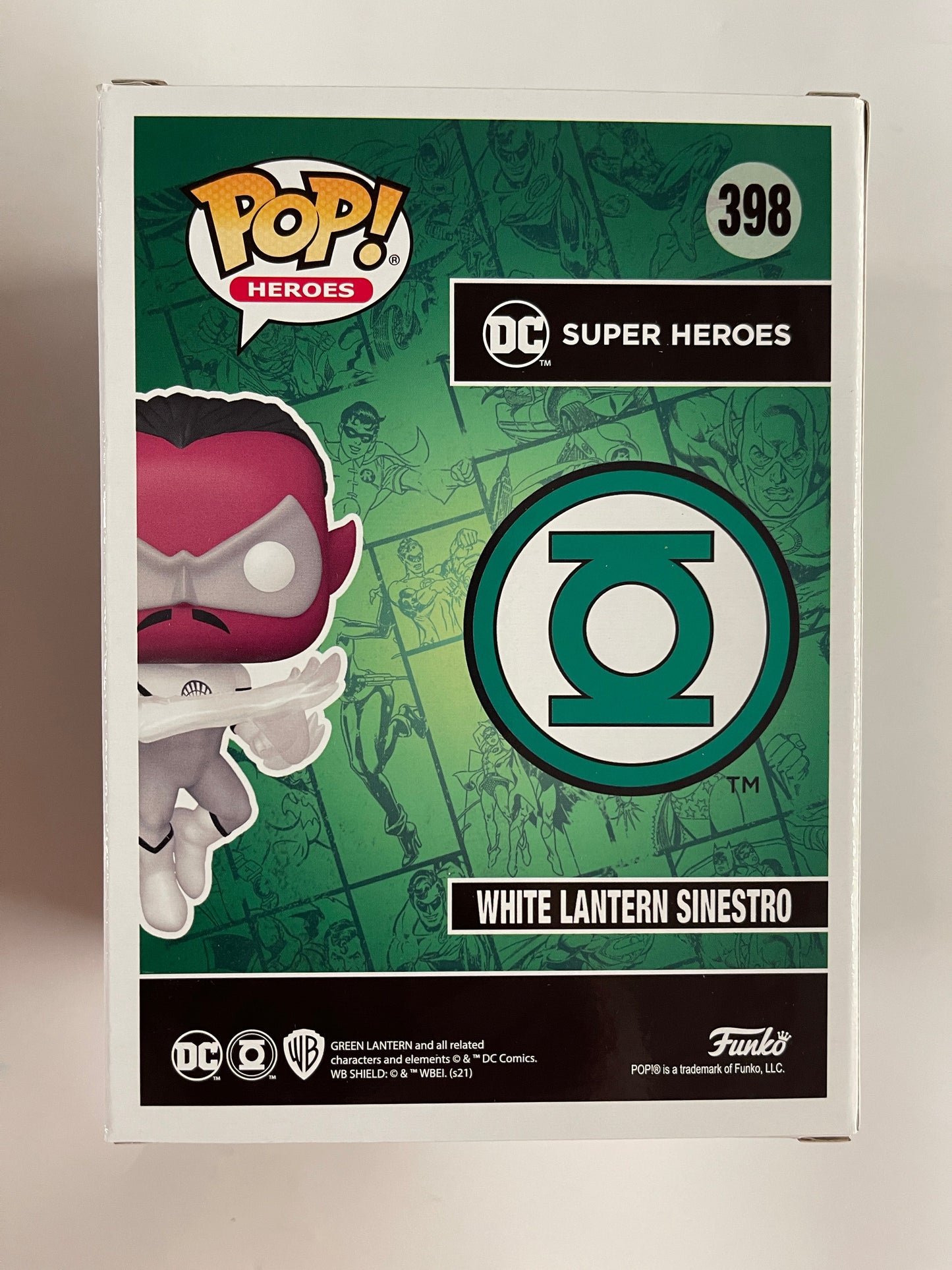 Funko Pop! DC Heroes White Lantern Sinestro #398 SDCC 2021 Funkon Exclusive