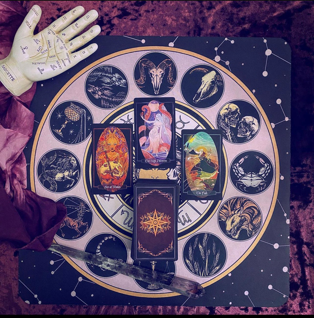 Divination Mat - Astrology Aesthetic (Small: 18”x18”)