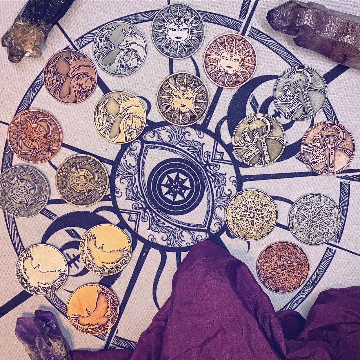 Divination Coins - Set of 8 or Individual Coins