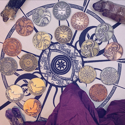 Divination Coins - Set of 8 or Individual Coins