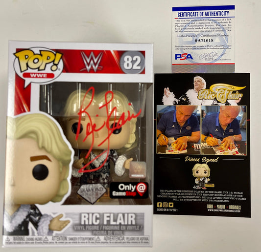 Ric Flair Signed WWE Wrestling 16X Champion Vaulted Diamond #82 Funko Pop! With PSA/DNA COA
