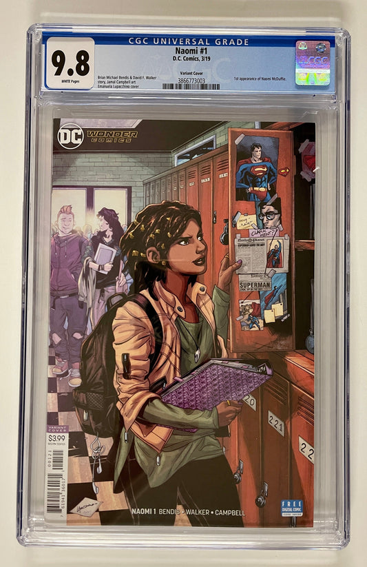 Naomi #1 CGC Graded 9.8 Emanuela Lupacchino Variant DC Wonder Comics 2019 1st App of Naomi Mcduffie