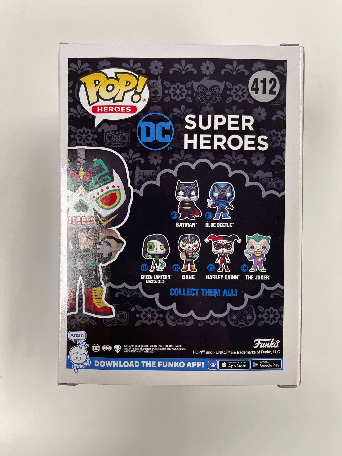 Funko Pop! DC Heroes Dia De Los Muertos Bane #412 Day Of The Dead Glow EE Exclusive