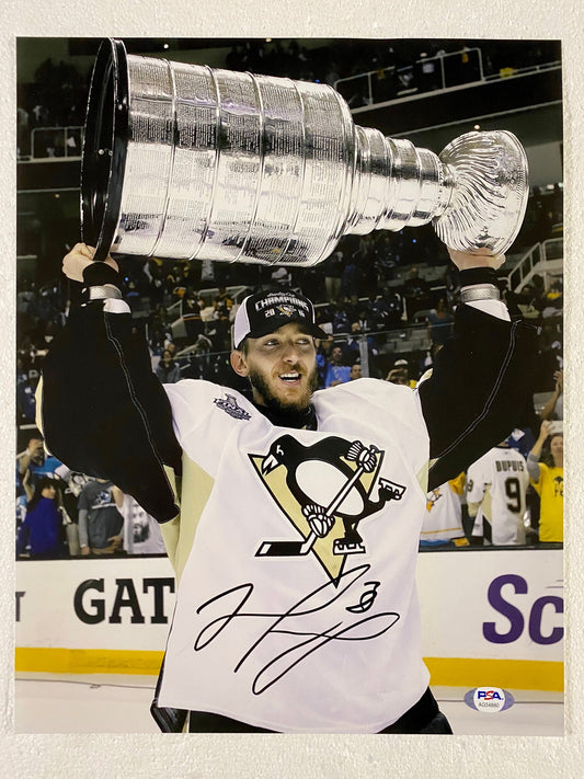 Matt Murray Pittsburgh Penguins Signed Stanley Cup 11x14 Photo With PSA/DNA COA