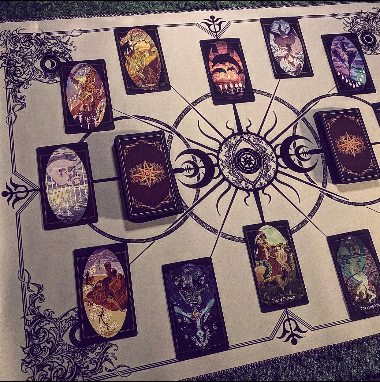 Divination Mat - Charm Casting w/ Instructions (Large: 30”x22”)