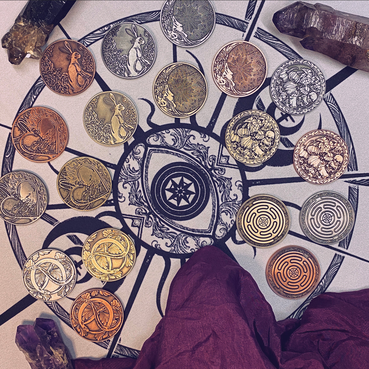 Divination Coins - Set of 8 or Individual Coins