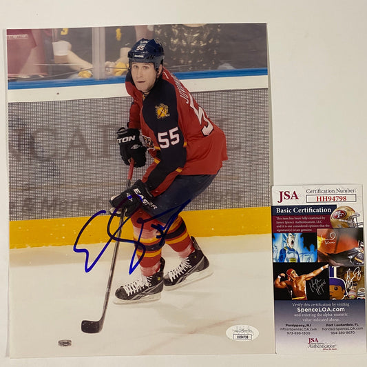 Ed Jovanovski Signed Florida Panthers 8x10 Photo With JSA COA Captain Jovo Cop
