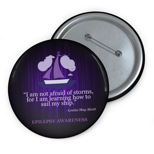 Sail Forward Epilepsy Awareness Pinback Button (3")