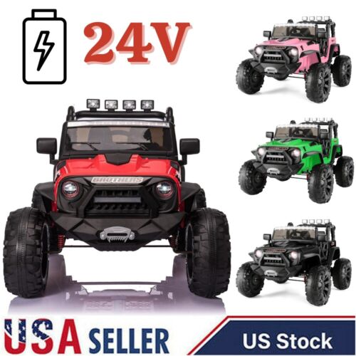 Interactive 400W 24V Kids Ride On Truck with Remote Control, Music, LED Lights, and MP3 Player